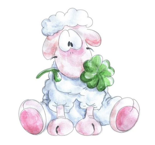 Веселая Овечка акварель
