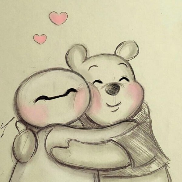 Обнимашки нарисованные
