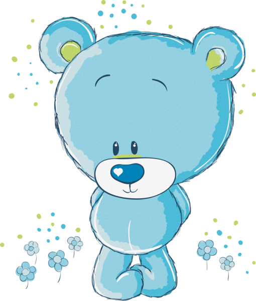 Мишка голубой