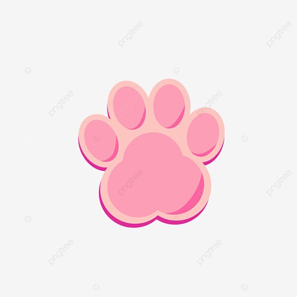 Розовая лапка котика