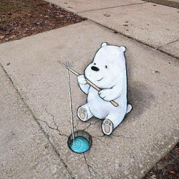 Рисунки на асфальте.