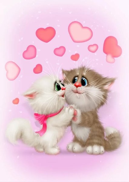 Котенок с сердечком