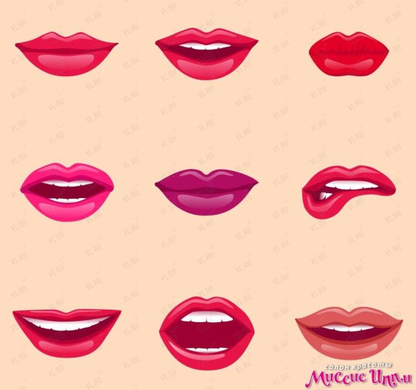 Рисование мультяшных губ