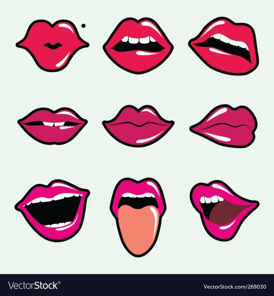 Милые наклейки губы