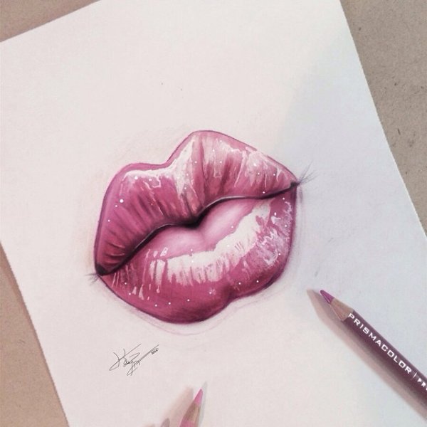 Губы эскиз тату