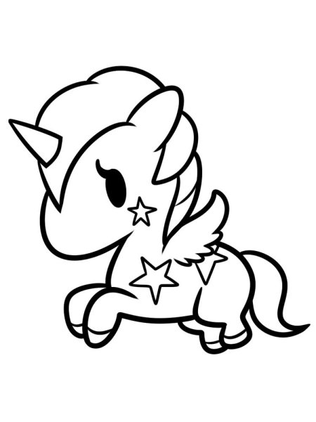 Раскраска Единорог маленький