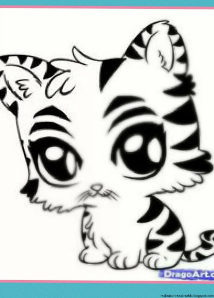 Котенок для раскрашивания