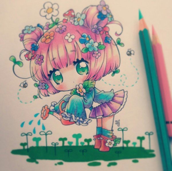 Чиби Блэк Пинк лиса