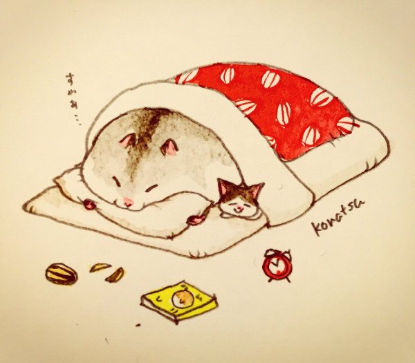 Милые иллюстрации спящие животных