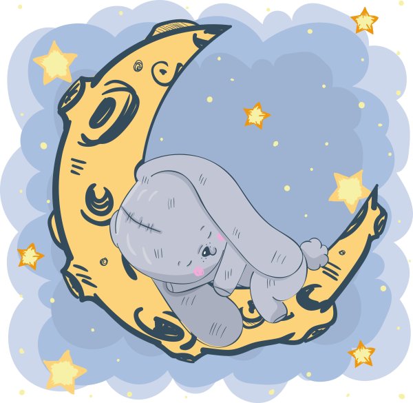 Зайчик спит на Луне