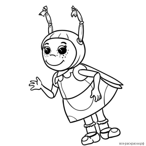 Божья коровка Мила раскраска