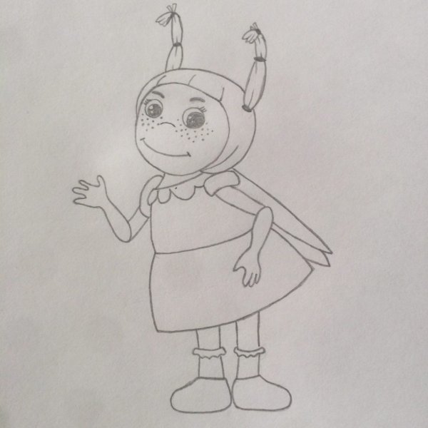 Лунтик и его друзья карандашом