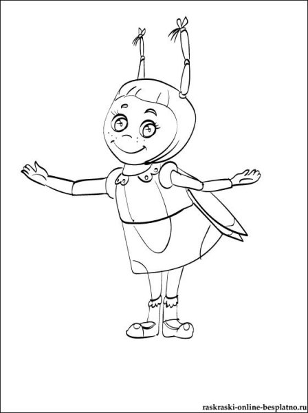 Божья коровка Мила раскраска