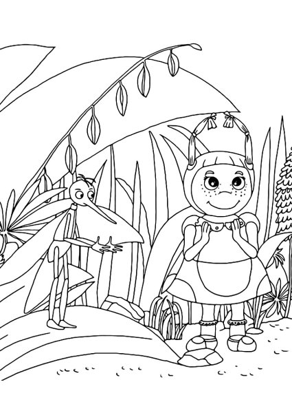 Раскраски для детей Лунтик Кузя