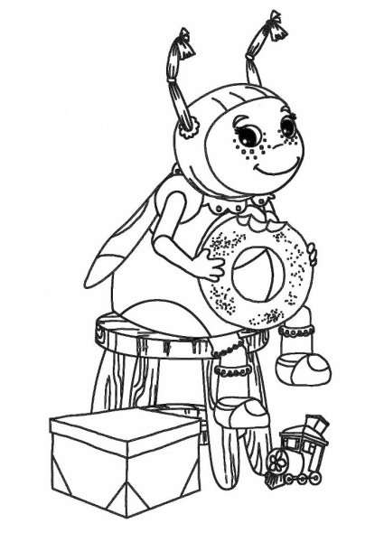 Лунтик раскраска Мила