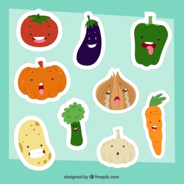 Милые овощи и фрукты