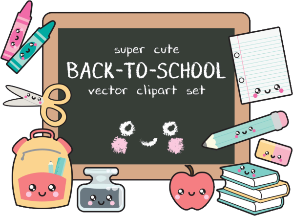 Школьные кавайные рисунки