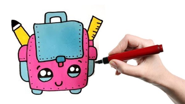 Кавайные школьные принадлежности для срисовки