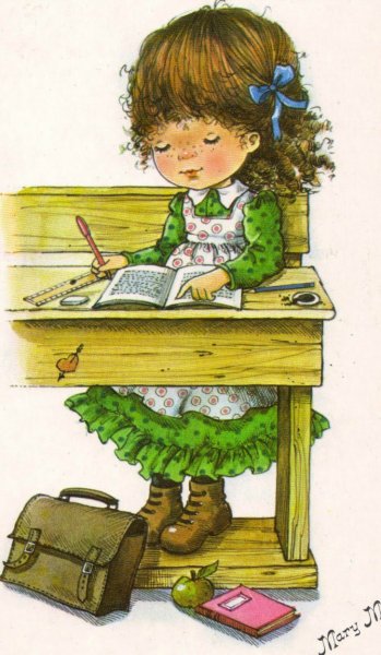 Девочка за партой