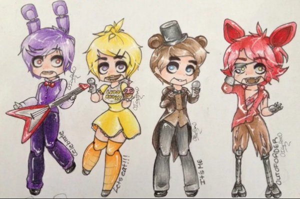 Рисунки ФНАФ В виде людей