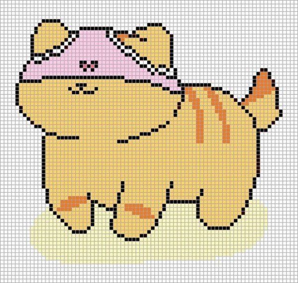 Рисование по клеточкам котики