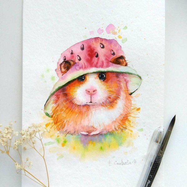 Рисование животных масляной пастелью