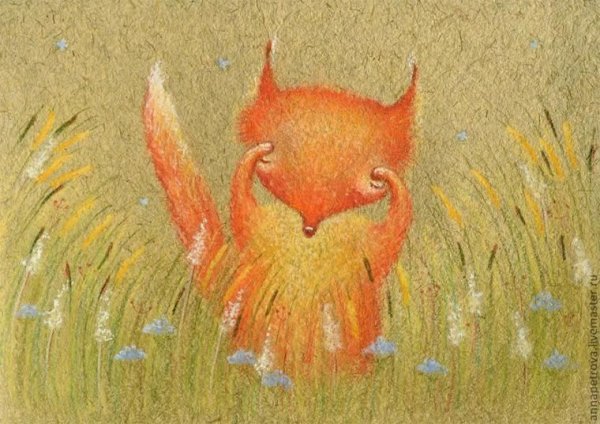 Кошка пастелью