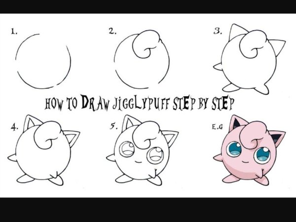 Рисунки покемонов поэтапно