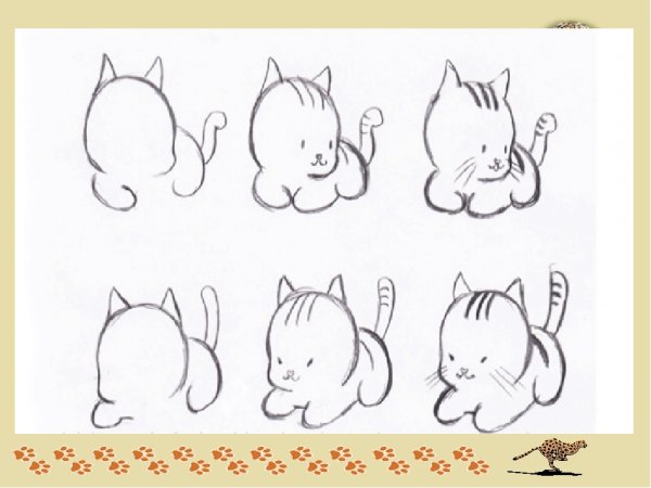 Котенок рисунок простой