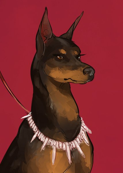 Аниме собаки Доберман
