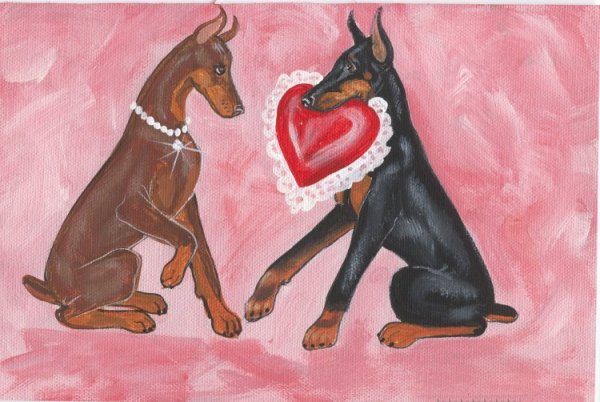 Доберман арт