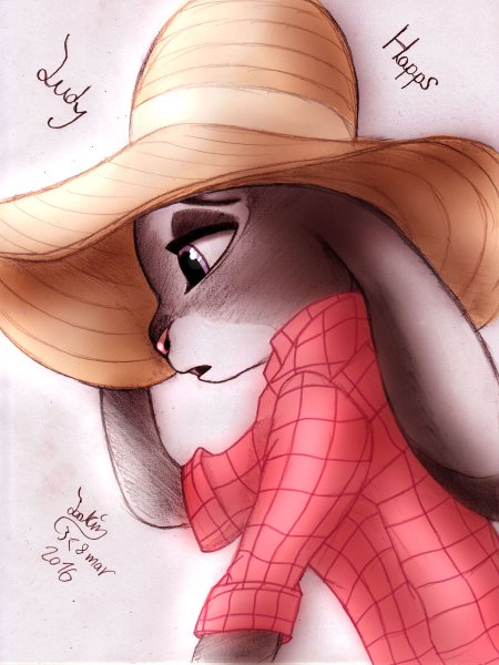 Джуди Хопс в шляпе