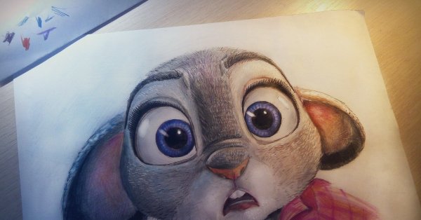 Зверополис цветными карандашами