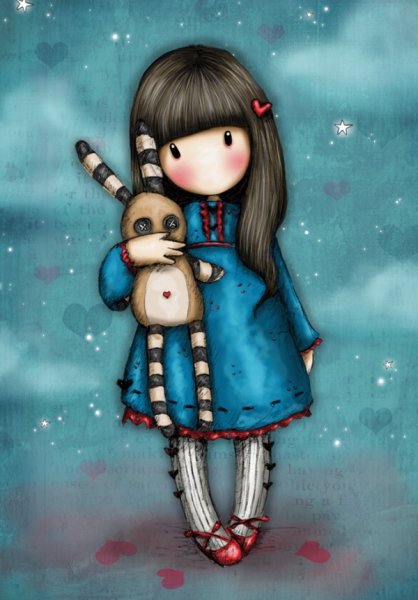 Милая кукла нарисованная