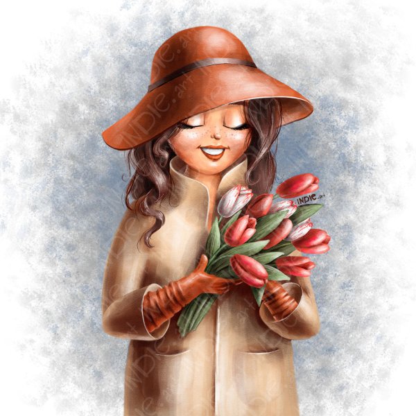 Девочка с птичкой на голове