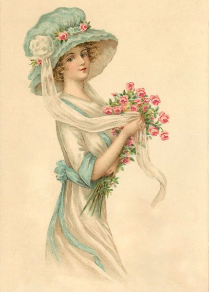 Дама в шляпке ретро