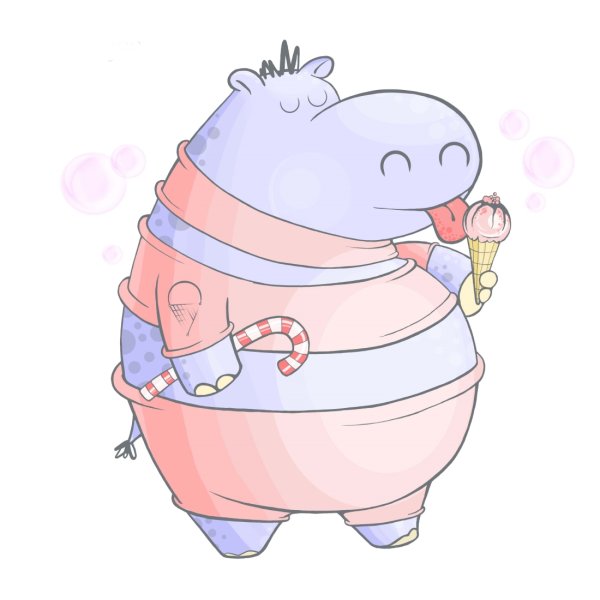 Бегемотики мультяшные