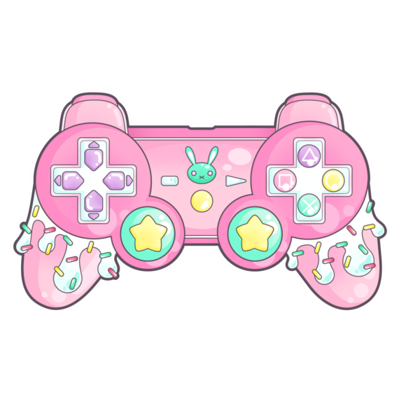 Джойстик нарисованный розовый
