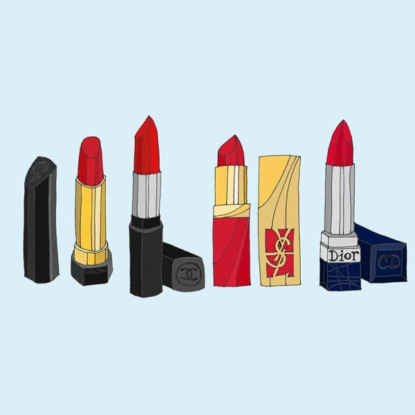 Рисование помадой