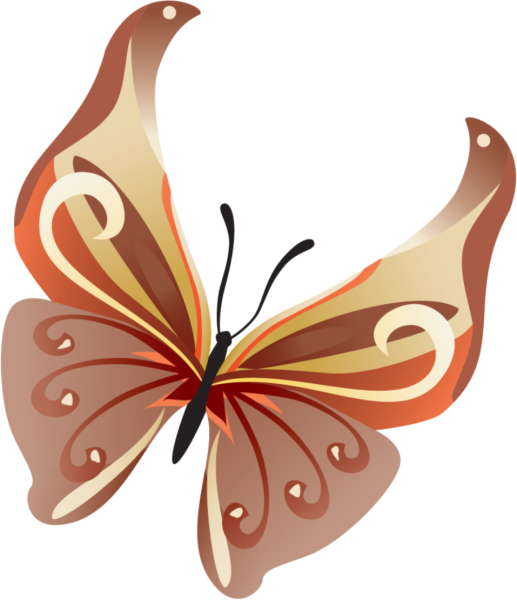 Красивые бабочки на прозрачном фоне