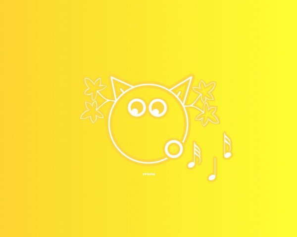 Кот на желтом фоне