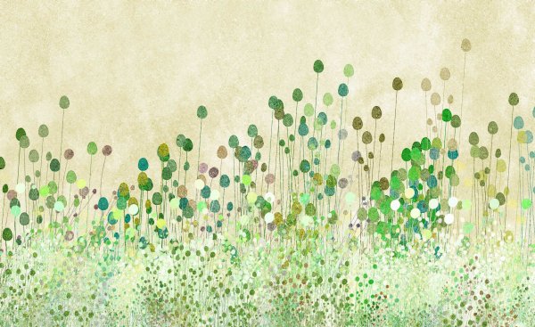 Абстракция в зелено бежевых тонах