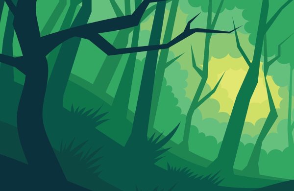 Нарисованный лес