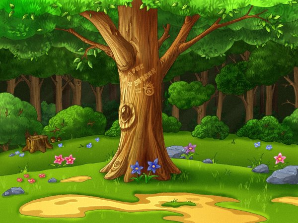 Лес из мультика