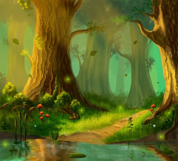 Сказочный лес с тропинкой