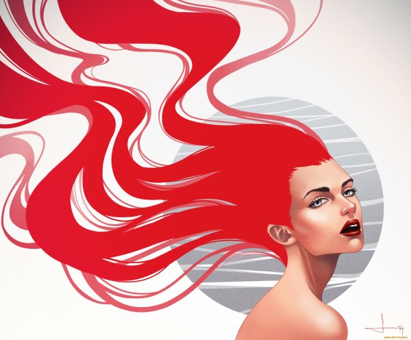 Девушка волосы вектор