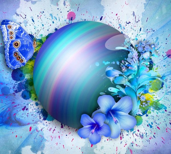 Фракталы бабочки и цветы