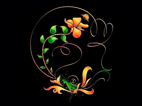 Цветочный фон узоры на тёмном