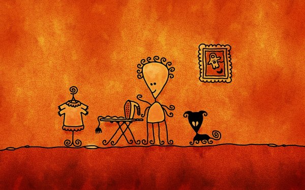 Обои с оранжевым рисунком