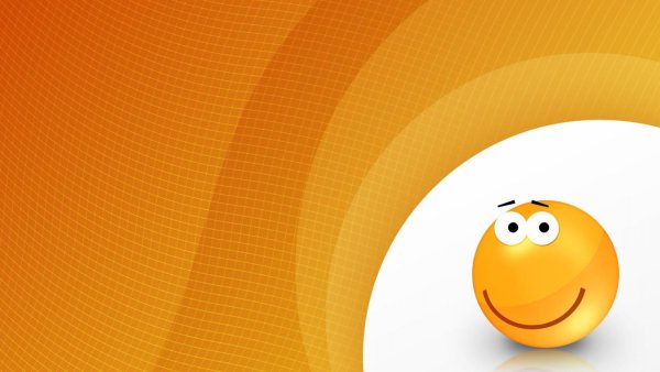 Смайлик на оранжевом фоне